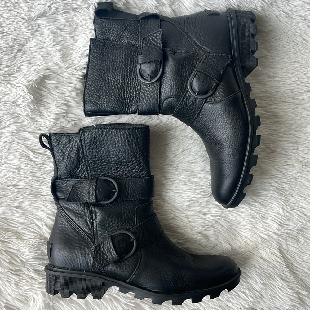 Sorel Pheonix black Moto Boot size 9.5